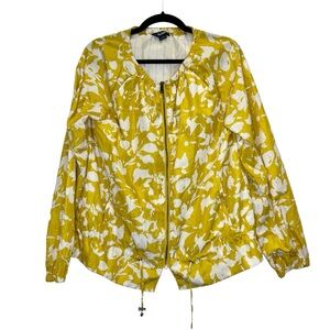 Sabie Floral Print Cropped Windbreaker Jacket Women’s Medium Goldenrod Full Zip